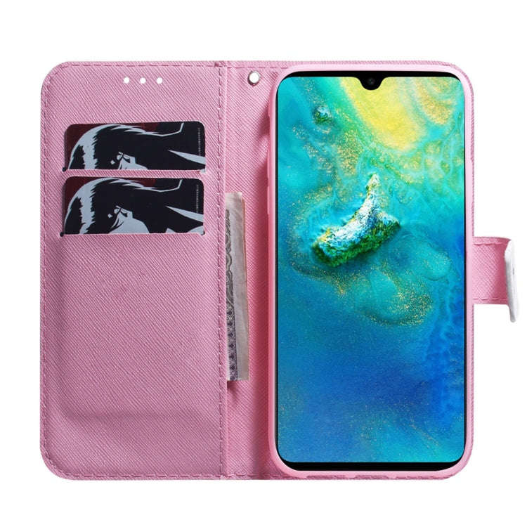 Magnolia Flower Pattern Coloured Drawing Horizontal Flip Leather Case for Huawei Mate 20, with Ho...