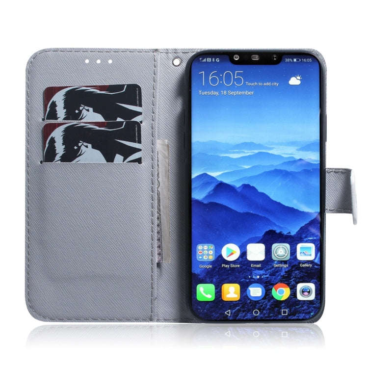 Oil Painting Owl Pattern Coloured Drawing Horizontal Flip Leather Case for Huawei Mate 20 Lite, w...