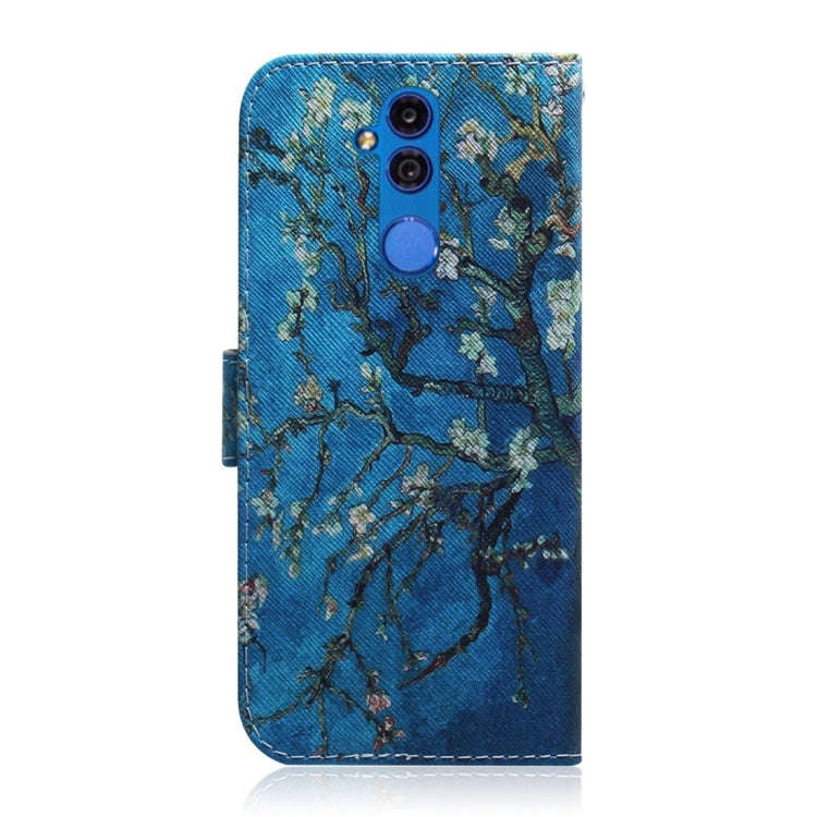 Apricot Flower Pattern Coloured Drawing Horizontal Flip Leather Case for Huawei Mate 20 Lite, wit...