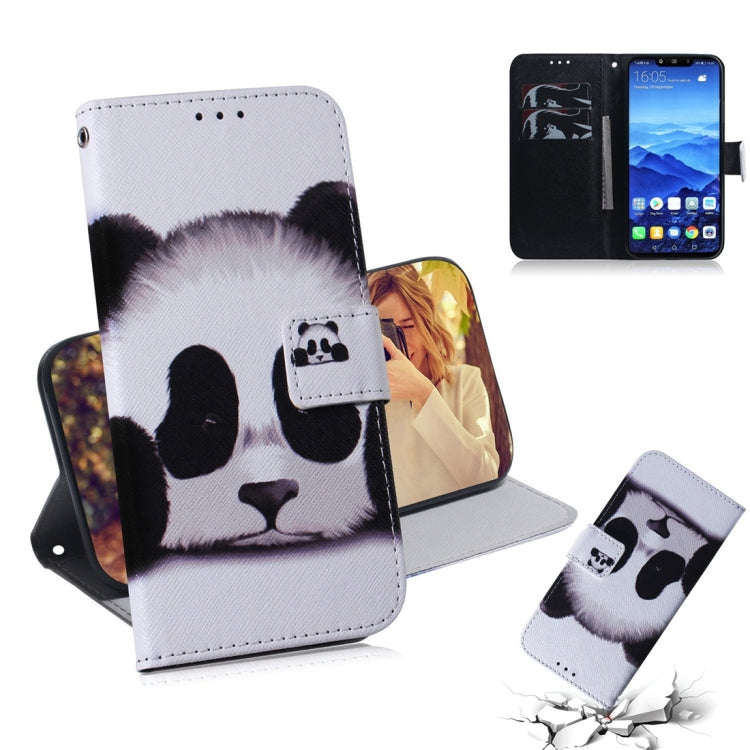 Panda Pattern Coloured Drawing Horizontal Flip Leather Case for Huawei Mate 20 Lite, with Holder ...