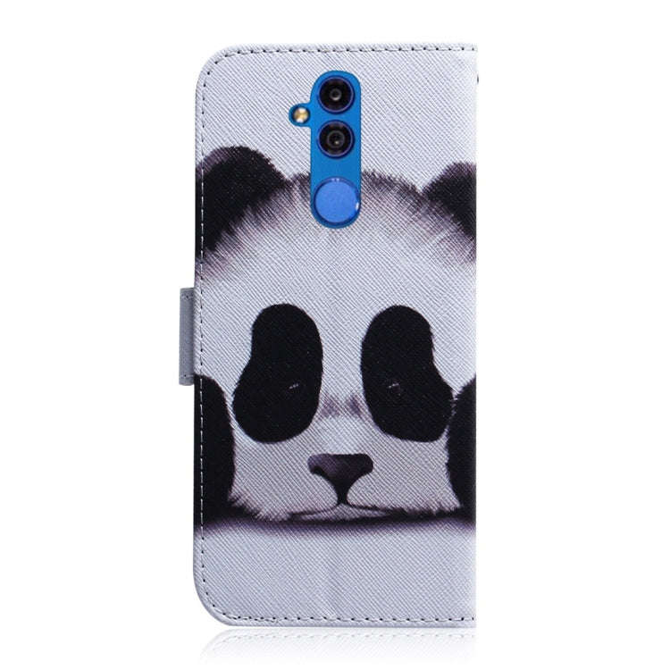 Panda Pattern Coloured Drawing Horizontal Flip Leather Case for Huawei Mate 20 Lite, with Holder ...
