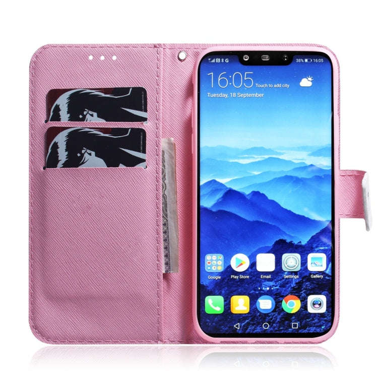 Magnolia Flower Pattern Coloured Drawing Horizontal Flip Leather Case for Huawei Mate 20 Lite, wi...