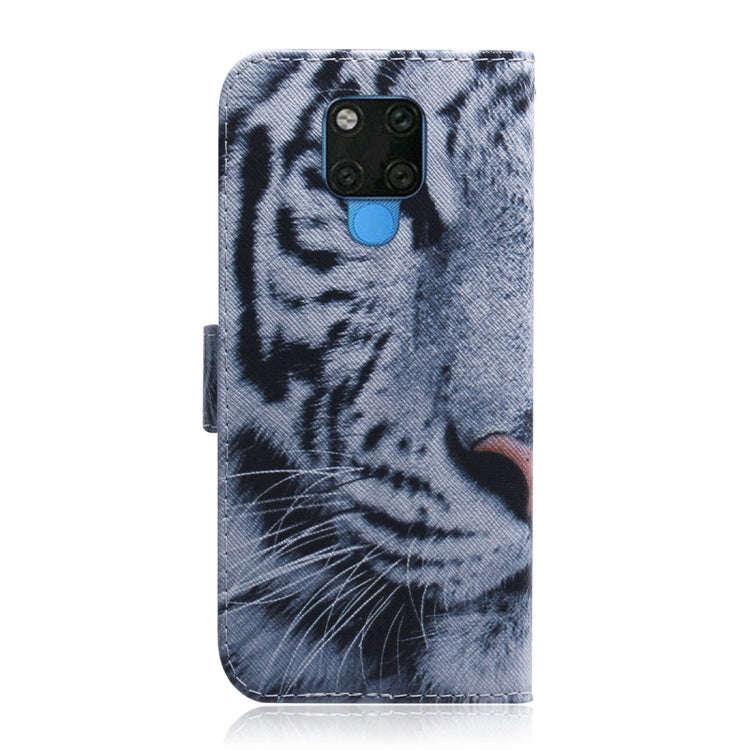 Tiger Pattern Coloured Drawing Horizontal Flip Leather Case for Huawei Mate 20 X, with Holder & C...