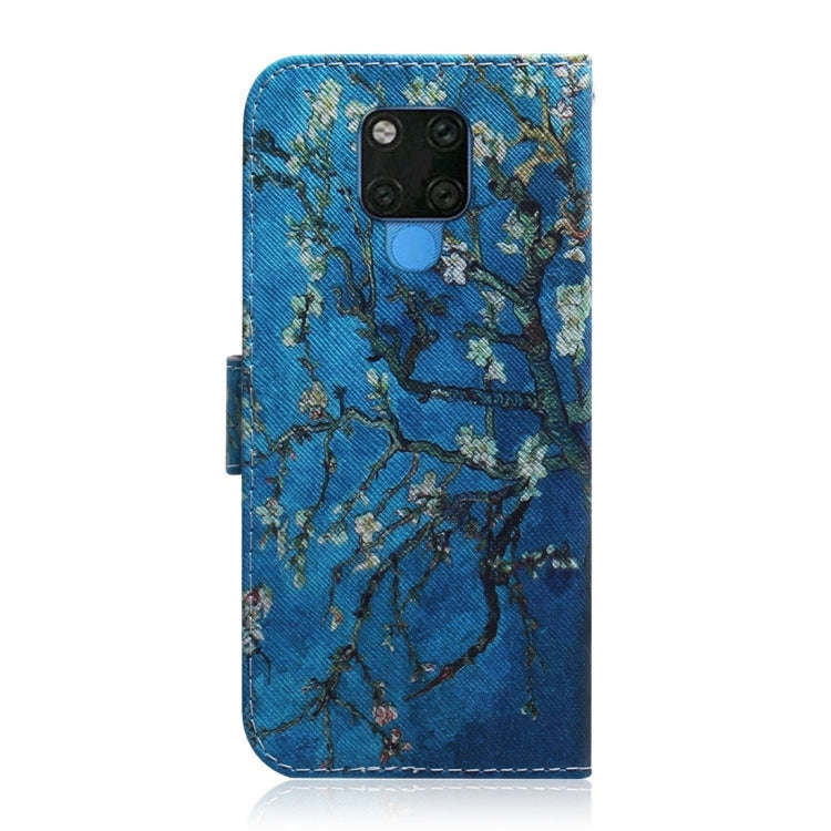 Apricot Flower Pattern Coloured Drawing Horizontal Flip Leather Case for Huawei Mate 20 X, with H...
