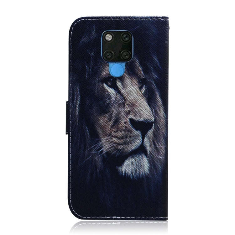 Lion Pattern Coloured Drawing Horizontal Flip Leather Case for Huawei Mate 20 X, with Holder & Ca...
