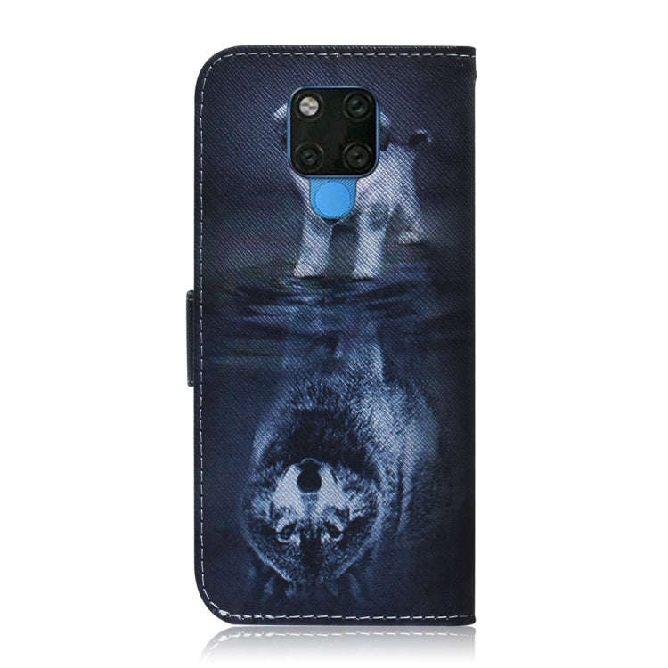 Wolf and Dog Pattern Coloured Drawing Horizontal Flip Leather Case for Huawei Mate 20 X, with Hol...