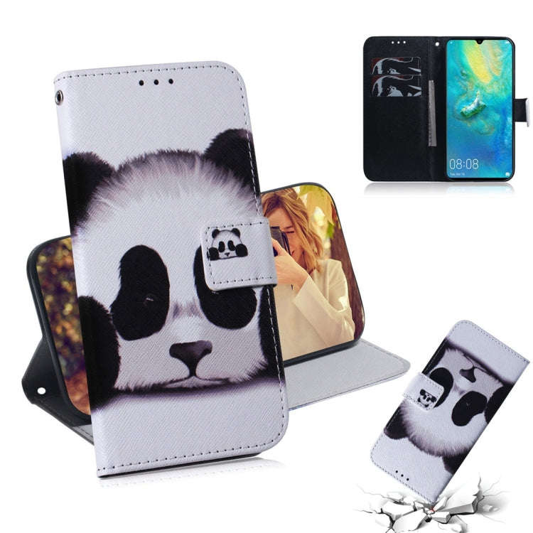 Panda Pattern Coloured Drawing Horizontal Flip Leather Case for Huawei Mate 20 X, with Holder & C...