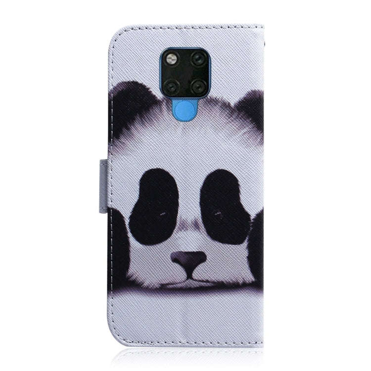 Panda Pattern Coloured Drawing Horizontal Flip Leather Case for Huawei Mate 20 X, with Holder & C...