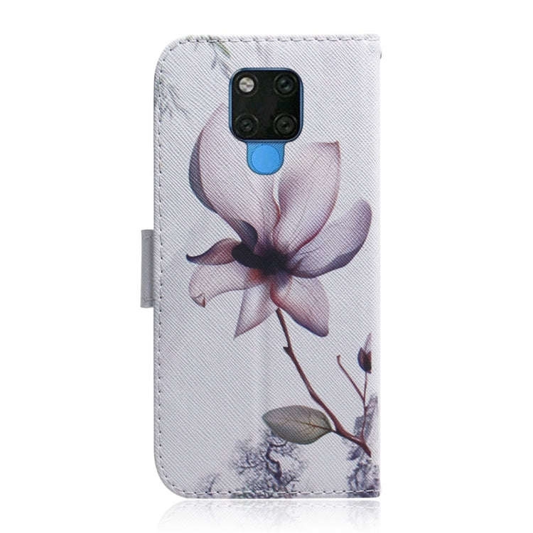 Magnolia Flower Pattern Coloured Drawing Horizontal Flip Leather Case for Huawei Mate 20 X, with ...