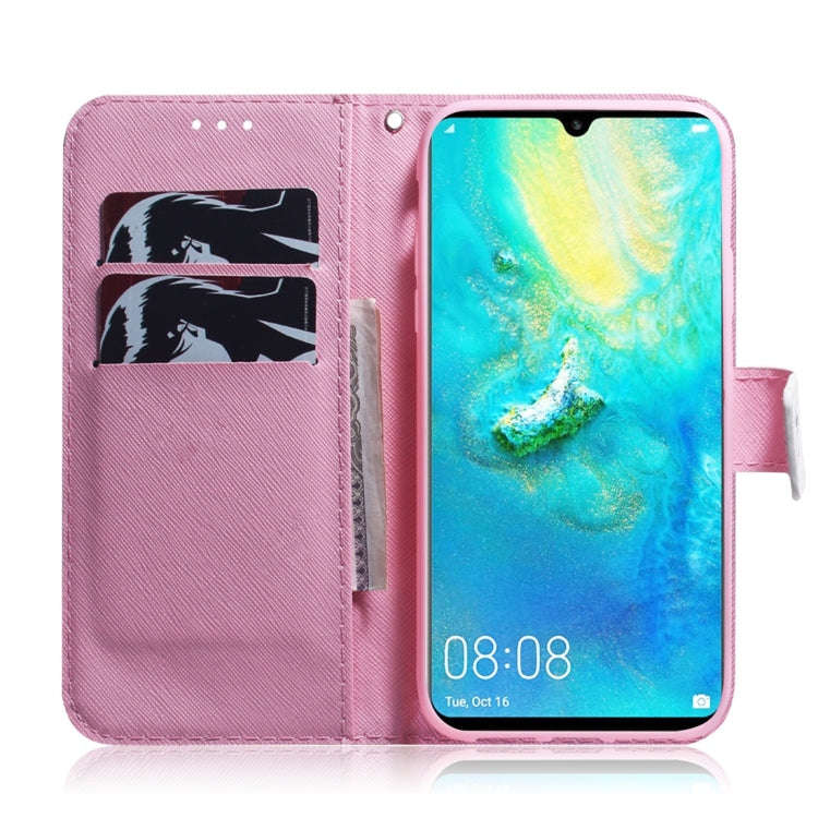 Magnolia Flower Pattern Coloured Drawing Horizontal Flip Leather Case for Huawei Mate 20 X, with ...