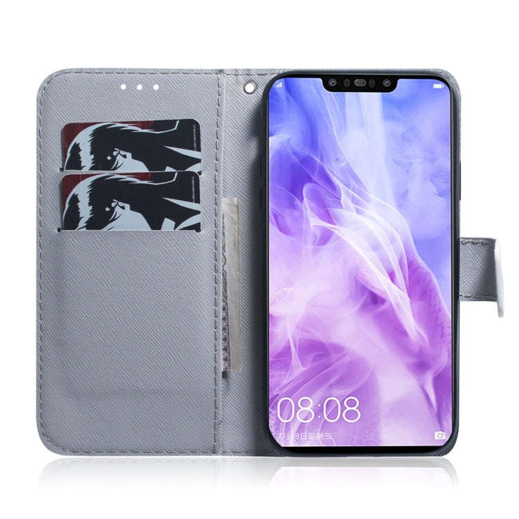 Tiger Pattern Coloured Drawing Horizontal Flip Leather Case for Huawei Nova 3, with Holder & Card...