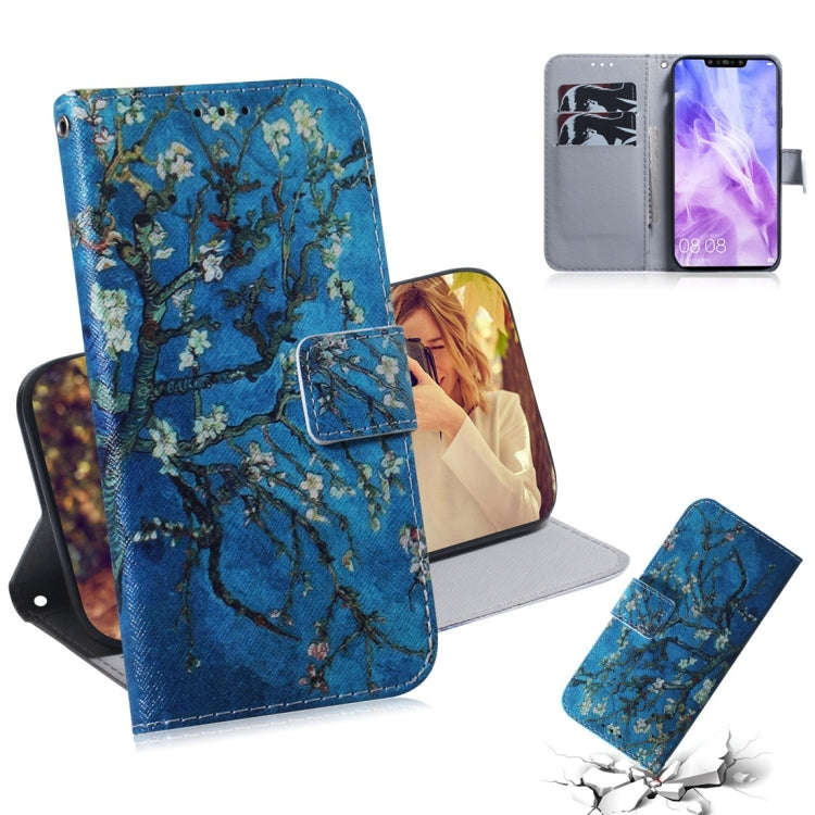 Apricot Flower Pattern Coloured Drawing Horizontal Flip Leather Case for Huawei Nova 3, with Hold...