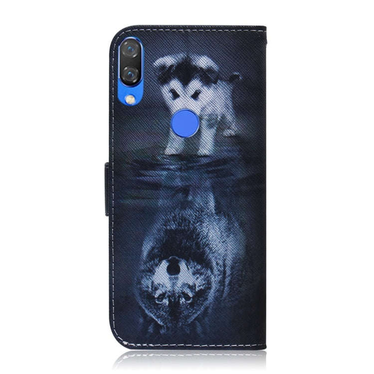 Wolf and Dog Pattern Coloured Drawing Horizontal Flip Leather Case for Huawei Nova 3, with Holder...