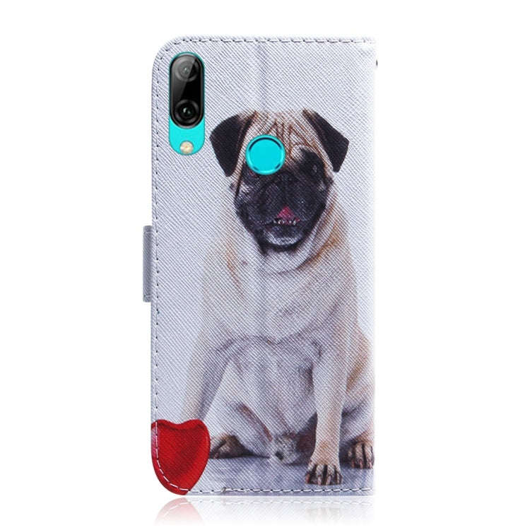 Pug Pattern Coloured Drawing Horizontal Flip Leather Case for Huawei P Smart (2019) / Honor 10 Li...