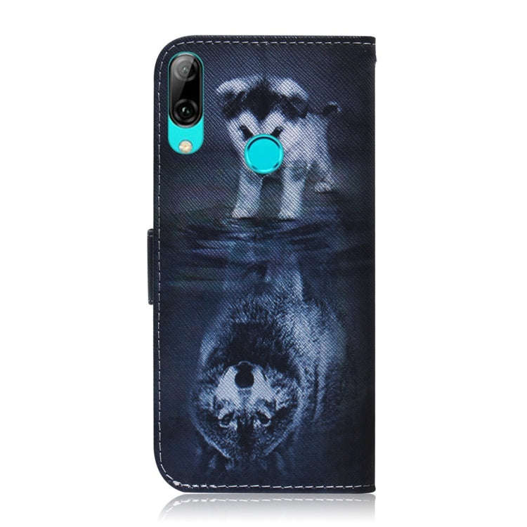 Wolf and Dog Pattern Coloured Drawing Horizontal Flip Leather Case for Huawei P Smart (2019) / Ho...