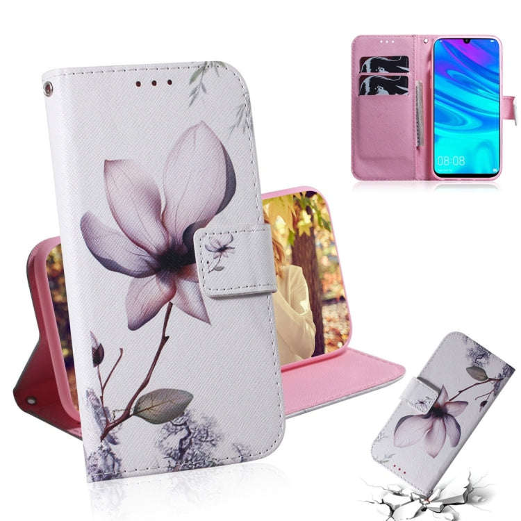 Magnolia Flower Pattern Coloured Drawing Horizontal Flip Leather Case for Huawei P Smart (2019) /...