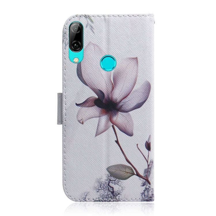 Magnolia Flower Pattern Coloured Drawing Horizontal Flip Leather Case for Huawei P Smart (2019) /...