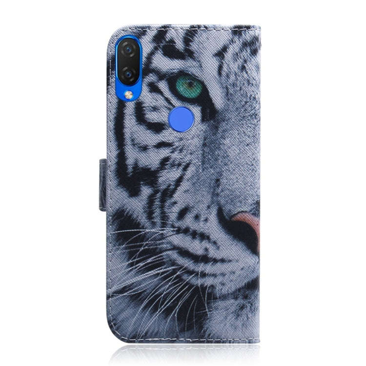 Tiger Pattern Coloured Drawing Horizontal Flip Leather Case for Huawei P Smart+ 2019 / Nova 3i, w...