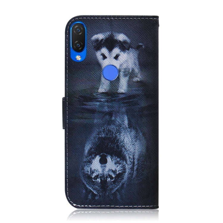 Wolf and Dog Pattern Coloured Drawing Horizontal Flip Leather Case for Huawei P Smart+ 2019 / Nov...