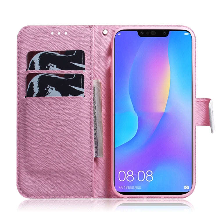 Magnolia Flower Pattern Coloured Drawing Horizontal Flip Leather Case for Huawei P Smart+ 2019 / ...