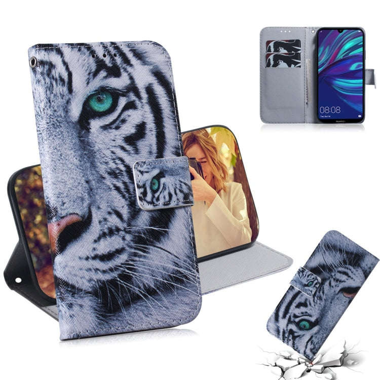 Tiger Pattern Coloured Drawing Horizontal Flip Leather Case for Huawei Y7 Prime (2019) / Y7 Pro (...