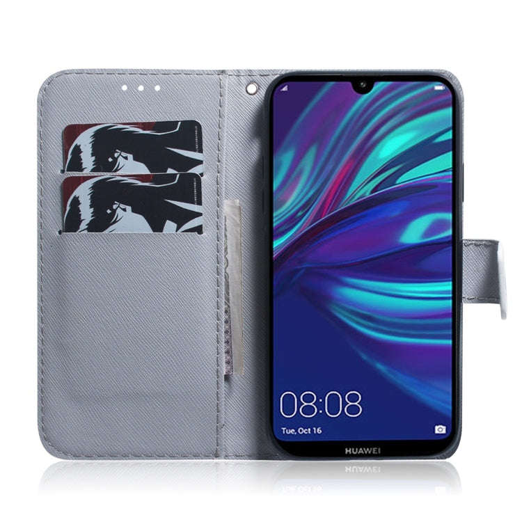 Lion Pattern Coloured Drawing Horizontal Flip Leather Case for Huawei Y7 Prime (2019) / Y7 Pro (2...