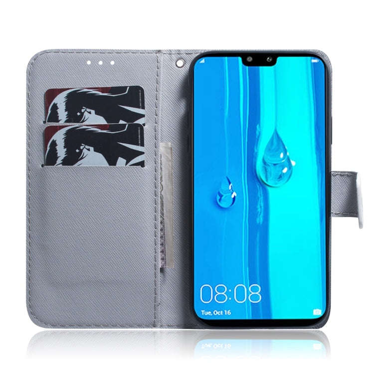 Tiger Pattern Coloured Drawing Horizontal Flip Leather Case for Huawei Y9 (2019) / Enjoy 9 Plus, ...
