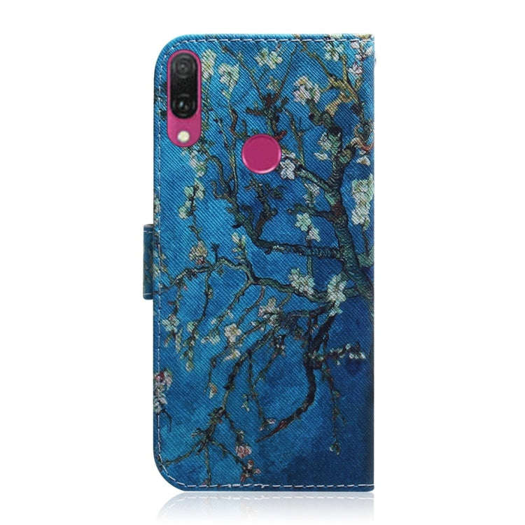 Apricot Flower Pattern Coloured Drawing Horizontal Flip Leather Case for Huawei Y9 (2019) / Enjoy...