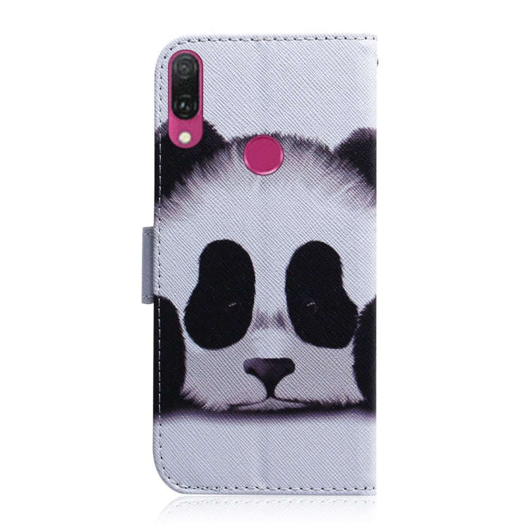 Panda Pattern Coloured Drawing Horizontal Flip Leather Case for Huawei Y9 (2019) / Enjoy 9 Plus, ...