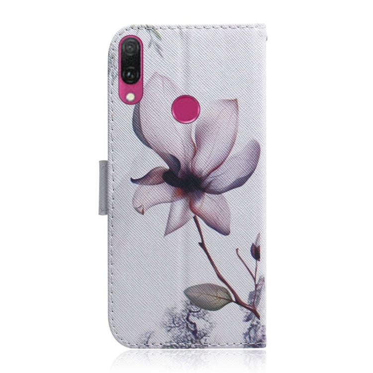 Magnolia Flower Pattern Coloured Drawing Horizontal Flip Leather Case for Huawei Y9 (2019) / Enjo...
