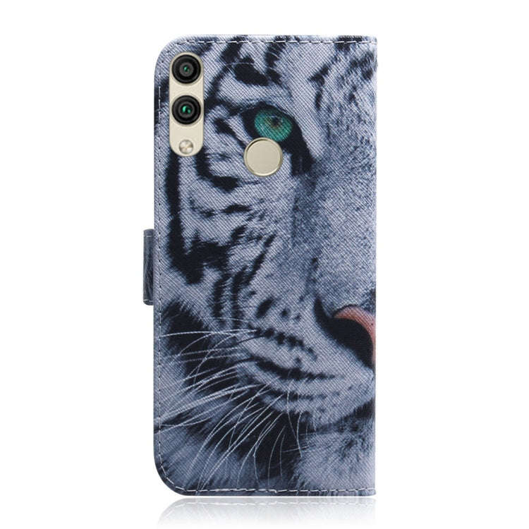Tiger Pattern Coloured Drawing Horizontal Flip Leather Case for Huawei Honor 8C, with Holder & Ca...
