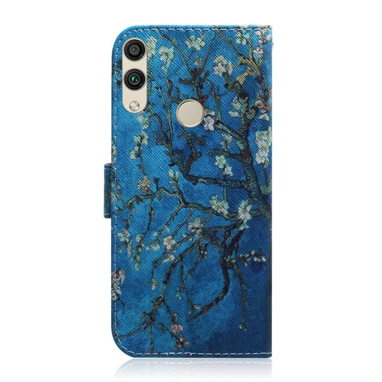 Apricot Flower Pattern Coloured Drawing Horizontal Flip Leather Case for Huawei Honor 8C, with Ho...