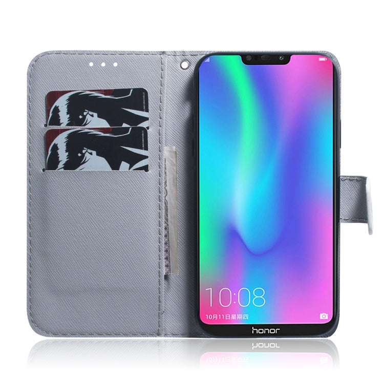 Pug Pattern Coloured Drawing Horizontal Flip Leather Case for Huawei Honor 8C, with Holder & Card...