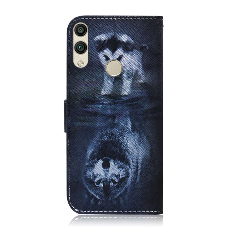 Wolf and Dog Pattern Coloured Drawing Horizontal Flip Leather Case for Huawei Honor 8C, with Hold...
