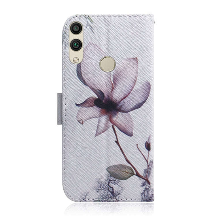 Magnolia Flower Pattern Coloured Drawing Horizontal Flip Leather Case for Huawei Honor 8C, with H...
