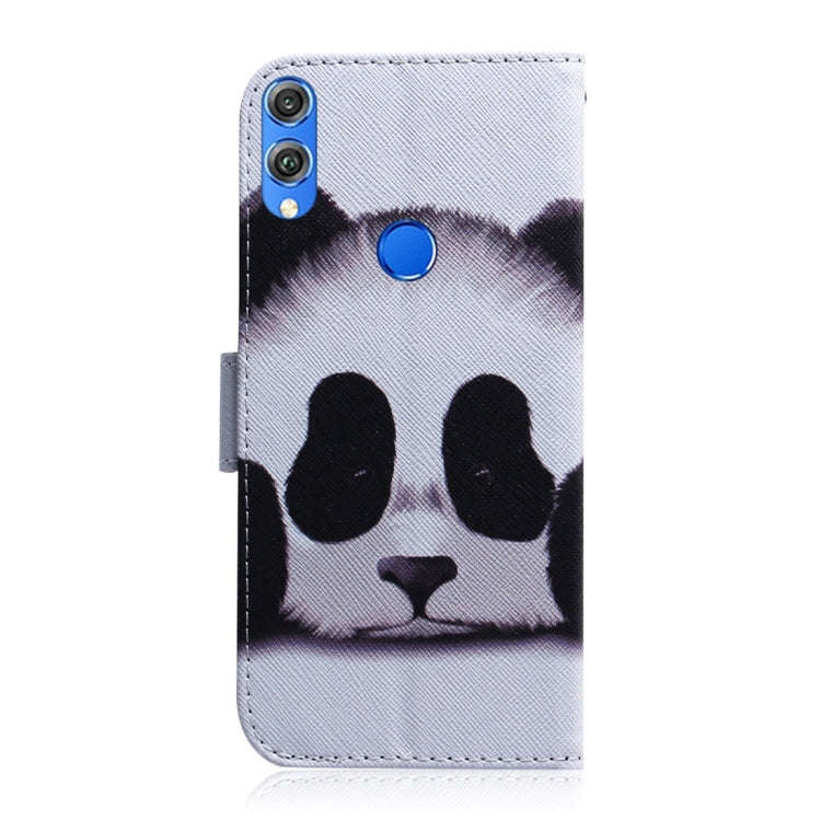 Panda Pattern Coloured Drawing Horizontal Flip Leather Case for Huawei Honor 8X, with Holder & Ca...