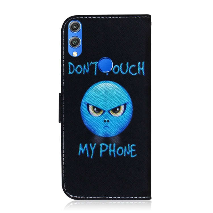 Anger Pattern Coloured Drawing Horizontal Flip Leather Case for Huawei Honor 8X, with Holder & Ca...