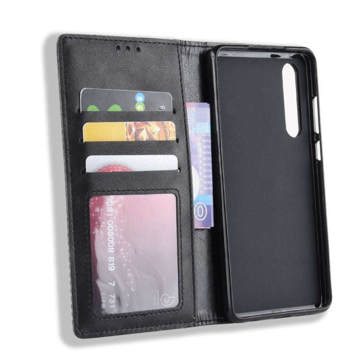 Magnetic Buckle Retro Crazy Horse Texture Horizontal Flip Leather Case for Huawei P30, with Holde...