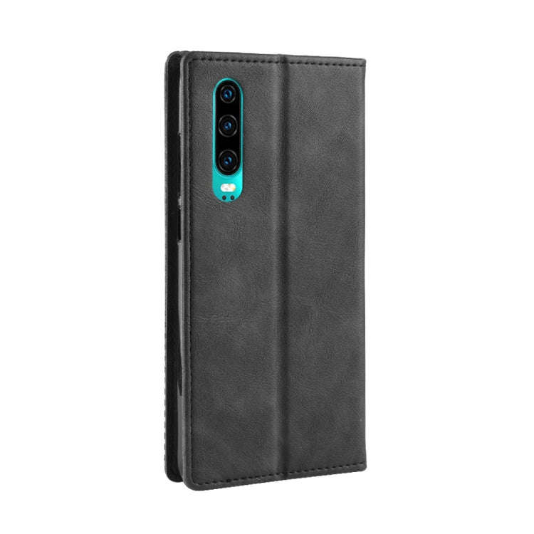 Magnetic Buckle Retro Crazy Horse Texture Horizontal Flip Leather Case for Huawei P30, with Holde...