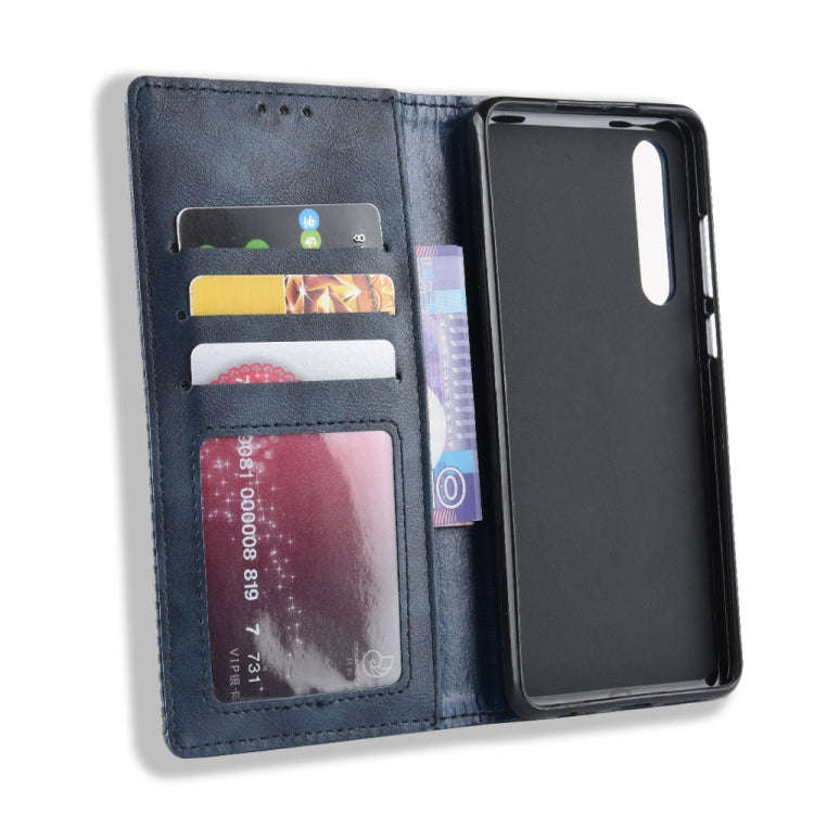 Magnetic Buckle Retro Crazy Horse Texture Horizontal Flip Leather Case for Huawei P30, with Holde...