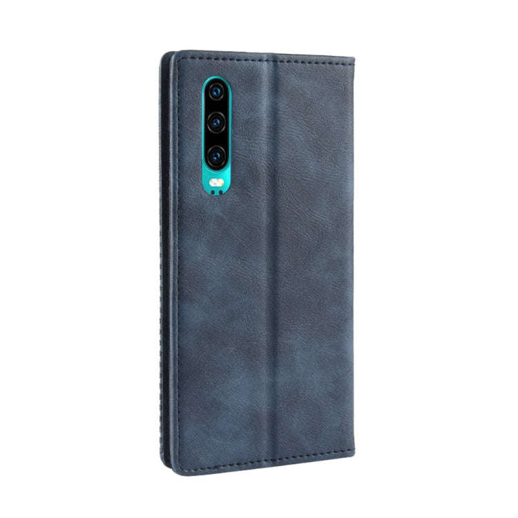 Magnetic Buckle Retro Crazy Horse Texture Horizontal Flip Leather Case for Huawei P30, with Holde...