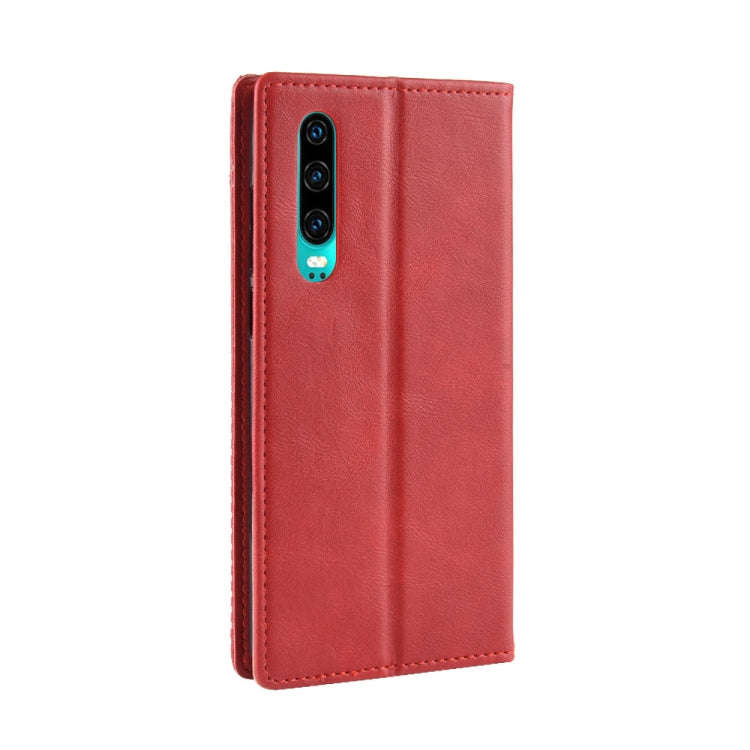 Magnetic Buckle Retro Crazy Horse Texture Horizontal Flip Leather Case for Huawei P30, with Holde...