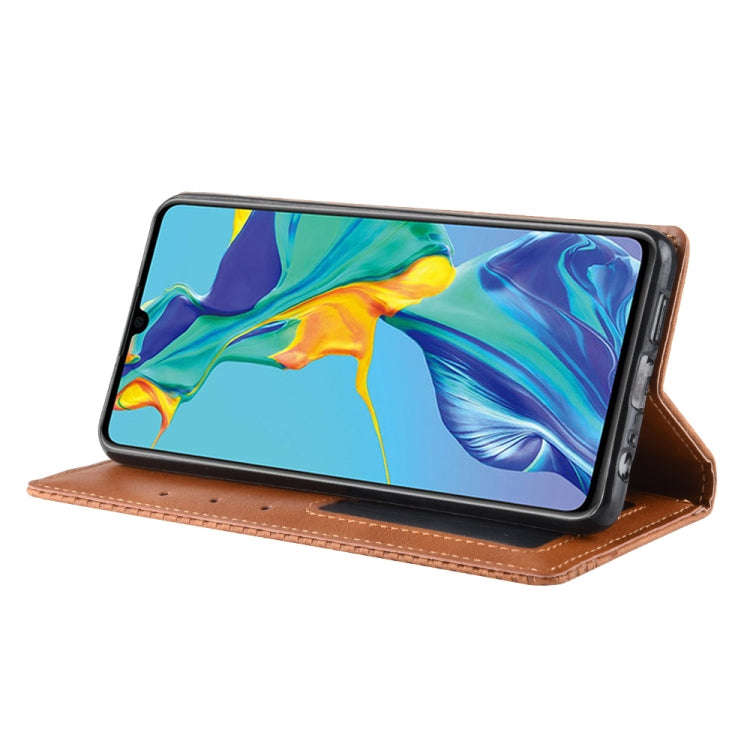 Magnetic Buckle Retro Crazy Horse Texture Horizontal Flip Leather Case for Huawei P30, with Holde...