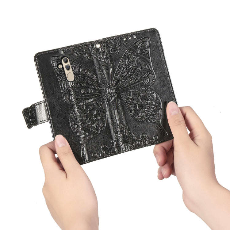 Butterfly Love Flowers Embossing Horizontal Flip Leather Case for Huawei Mate 20 Lite, with Holde...