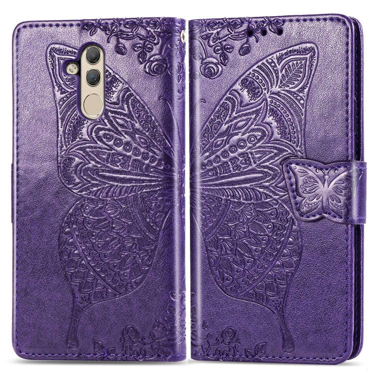 Butterfly Love Flowers Embossing Horizontal Flip Leather Case for Huawei Mate 20 Lite, with Holde...