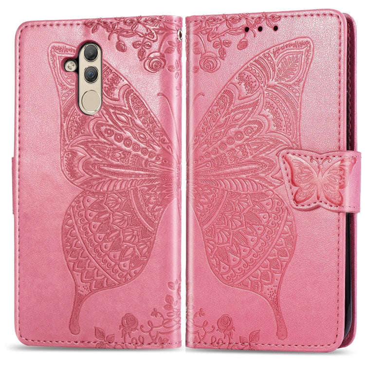 Butterfly Love Flowers Embossing Horizontal Flip Leather Case for Huawei Mate 20 Lite, with Holde...