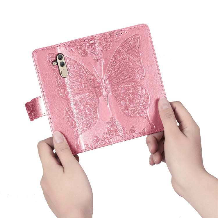 Butterfly Love Flowers Embossing Horizontal Flip Leather Case for Huawei Mate 20 Lite, with Holde...