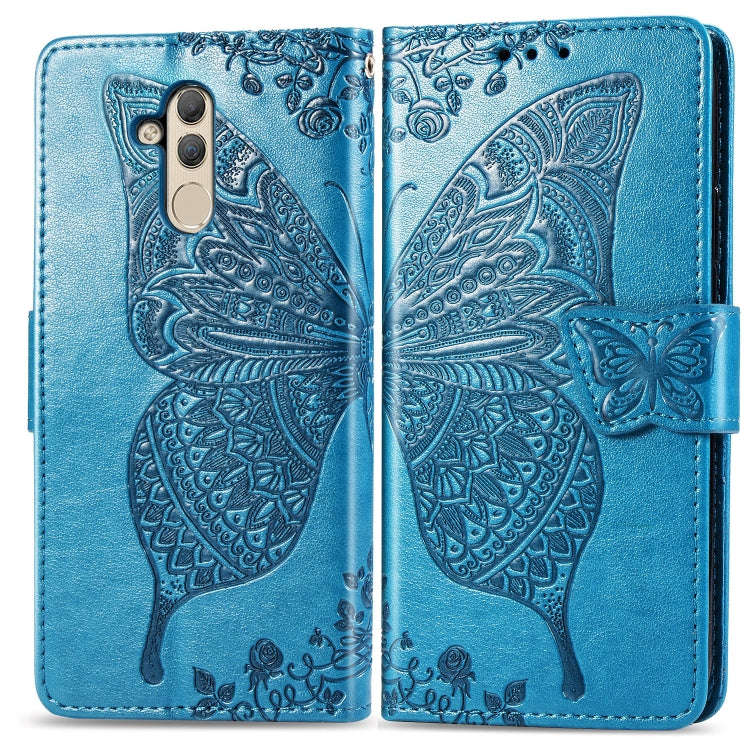 Butterfly Love Flowers Embossing Horizontal Flip Leather Case for Huawei Mate 20 Lite, with Holde...