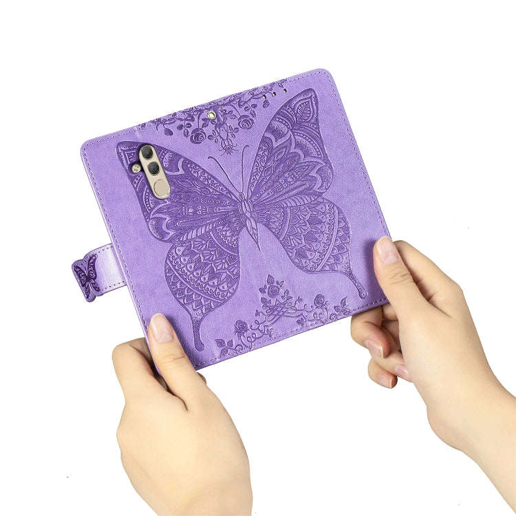 Butterfly Love Flowers Embossing Horizontal Flip Leather Case for Huawei Mate 20 Lite, with Holde...