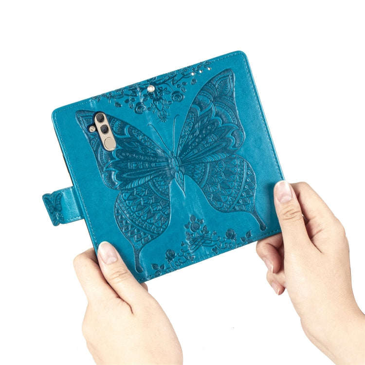 Butterfly Love Flowers Embossing Horizontal Flip Leather Case for Huawei Mate 20 Lite, with Holde...